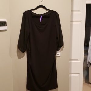 Seraphine Black Sheer Sleeve Maternity Dress